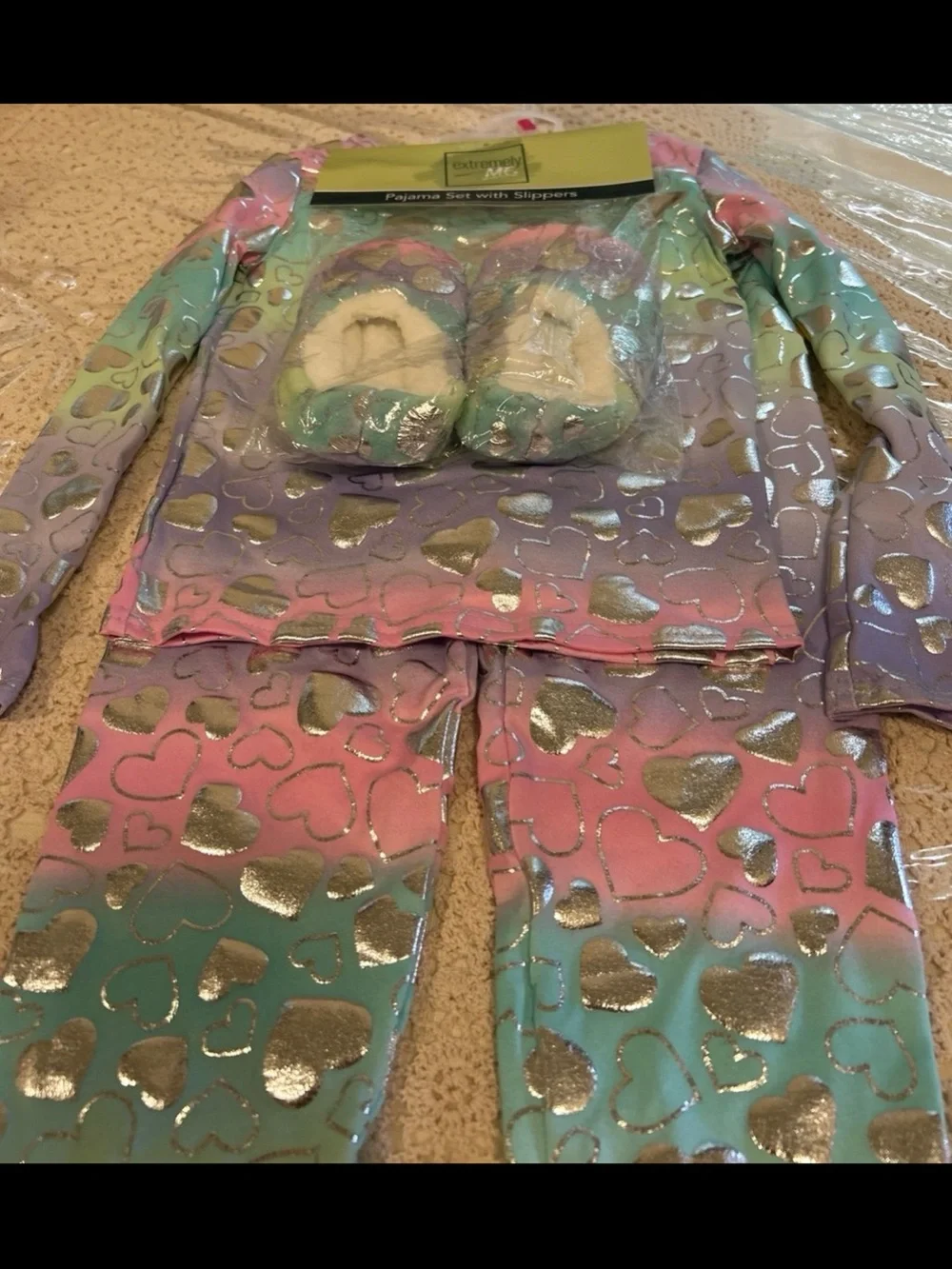 Kids Heart Pajama Set with Slippers - super cute and soft